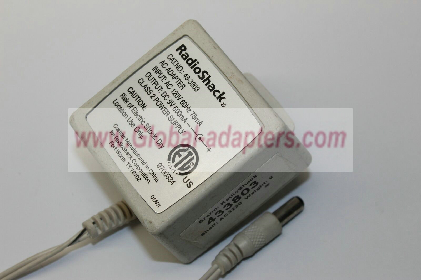 NEW 9V 500mA RadioShack 43-3803 AC Adapter NEW 9V 500mA RadioShack 43-3803 AC Adapter