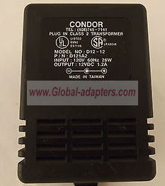 NEW 12VDC 1.2A CONDOR D12-12 D121A2 AC ADAPTER NEW 12VDC 1.2A CONDOR D12-12 D121A2 AC ADAPTER